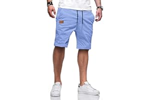 TARAINYA Pantalones Cortos Hombre Verano Algodón con Bolsillos Cintura Elástica Casual