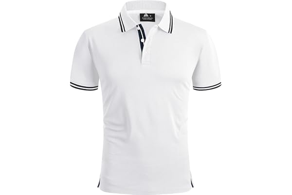 geeksport Polos Hommes Manches Courtes Coupe Régulière T-Shirts Sport Séchage Rapide Respirant Polo Chemise Eté Golf Extérieur Polo Hommes