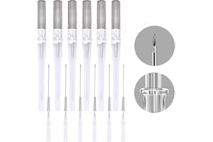 NIUSIMAN Ago Cannula, 10 Pezzi Misti IV Catetere 14G 16G 18G 20G 22G, Aghi Vuoti per Piercing Orecchio, Naso, Lingua, Labbro, Pancia, Capezzolo, Cartilagine