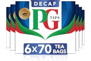 PG Tips Decaf | Black Tea Bags Bulk | Indulgent, Velvety & Rich Black Tea | Perfect Flavour Release | Decaffeinated | 6 Packs | 420 Plant Based Biodegradable Decaf Tea Bags