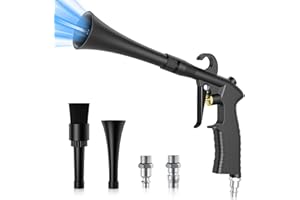 Errum Car Cleaning Gun, Detailing Interior Dryer Air Blow Gun with 2 Nozzles High Pressure Blower Gun Car Detailing Tool Kit Interior Cleaner for Car Quickly Blasts Dirt and Dust