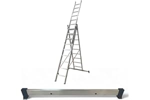BTF - Base Stabilisatrice d'Échelles | Adaptée pour Escaliers de Plus de 3,5 Mètres | Compatible avec Escabeau 2 et 3 Marches | Idéale pour Travaux de Bricolage et Industriels, Base 110 cm, Aluminium