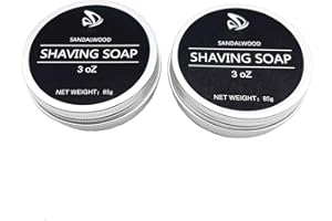 ECHOLLY Shaving Soap for Men- Sandalwood Mens Shave Soap- Smoothest Wet Men's Shaving Cream Soap-Travel Size Shaving Soap Cream (2 pack 3 oz)