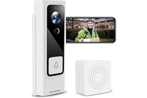 xiaomgu Wireless WiFi Video Doorbell Camera, 1080P HD Smart Video Door bell with Camera Battery Operated PIR Motion Detection Night Vision Two-Way Audio Support Cloud storage