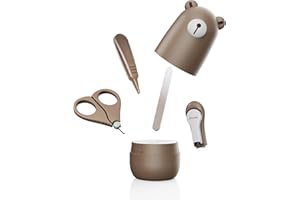 FACEWEGEN Baby Nail Clippers Set, Baby Nail Kit with Cute Case, Infant Manicure and Pedicure Health Grooming Care Can for Newborn, Kids and New Parents As Shower Gifts (Bronze)