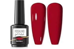 ROSALIND Colore Rosso Smalto Semipermanente per Unghie, 15ml Semipermanente Unghie, Soak off UV Gel Unghie Smalti per Unghie, Red Color Gel Nail Polish 1Pcs