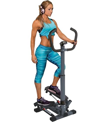 Stepper Fitness Avec Guidon - Résistance Réglable, écran LCD, Pour Maison | Exercice Jambes/Hanches