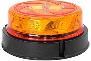 ‎AGRIEYES Agrieyes Interchangeable Lenses Rotating Beacon 12 V, Warning Light Car, Yellow Rotating Light for Car, LED Tractor Rotating Light, Permanent Mounting, Warning Flasher Tractor Car Truck