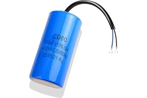 Iruihoo CD60 100uf Condensateur 450V AC 50/60HZ,Condensateur de démarrage, condensateur électrique, condensateur de démarrage de moteur, avec câble, pour réfrigérateur, moteur électrique