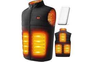 LABCOOL Heated Gilet, Heated Vest for Men Women with 5V 12000mAh Power Pack, Heated Body Warmer, 3 Heating Level|6 Heat Up Zone, Heated Jacket for Motorcycle Fishing Skiing Outdoor Activities