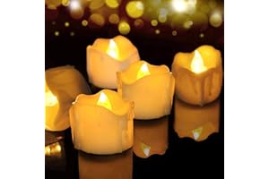 WAWORIO LED Teelichter,12er Set LED Teelichter mit Timer Flammenlose LED Kerzen Batteriebetriebener, echte Flammeneffekt, flackernde LED Tee Lichter,6 Stunden an und 18 Stunden aus für Weihnachten,Party
