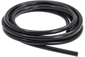 DBOO Flexible Silicone Vacuum Tube - High Temp Resistant, 4mm ID x 8mm OD, 3m Length Silicone Tube Black Vacuum Hose- Ideal for Air and Water Transmission in Engines, Cars, Aquariums