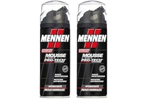 MENNEN - Mousse à Raser Homme Pro-Tech Systeme Hydratante pour Peaux Normales - 250 ml - Lot de 2