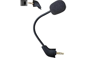 V-MOTA Microphone de Jeu de Rechange pour Casque de Jeu Filaire Kingston HyperX Cloud 2 II Cloud Core Pro CloudX PS5 Xbox One Nintendo Switch Ordinateur PC Gaming (Trou Ovale-Micro Droit)