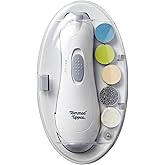Tommee Tippee Electric Baby Nail File, with Six Filing Heads for Baby and Adult Use, Infant Nail Clipper with LED Light and A