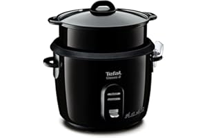 ‎TEFAL Tefal New Classic Reiskocher RK1038 | automatische Programme | Warmhaltefunktion | 5L Fassungsvermögen | Dampfgarfunktion | schwarz-metallic