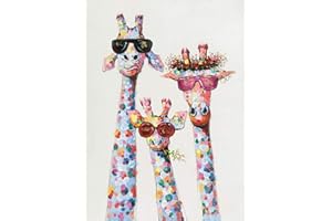 MAYSURBAN Malen Nach Zahlen Erwachsene Kinder Anfänger DIY Handgemalt Ölgemälde auf Leinwand Kit für Home Deko Geburtstag Weihnachten Geschenk,Giraffe-01,40X50CM