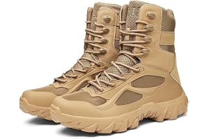 KIDYBO Men Military Boots Army Outdoor Breathable Combat Tactical Patrol Boots Waterproof Hiking Trekking Shoes Safety Work Footwear,Green-42(UK9)