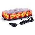 Xprite Upgraded 12" 72LED Rooftop Mini Strobe Lights, Emergency Safety Flashing Beacon Light bar with Magnetic Base for 12V-24V Construction Vehicles, Trucks, Snow Plow, Postal Car (Red)