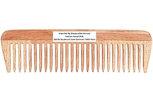 SVATV Ręcznie wykonany grzebień z drewna miodłowego do rozczesywania włosów grzebień do grubych, kręconych i falowanych włosów, niestatyczny i przyjazny dla środowiska wyprodukowany w Indiach N-82