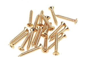 Musiclily Pro 2,5x18mm Chitarra Countersunk Viti di Montaggio Cornice Pick Up Humbucker per USA Les Paul SG, Dorato (Set di 20)