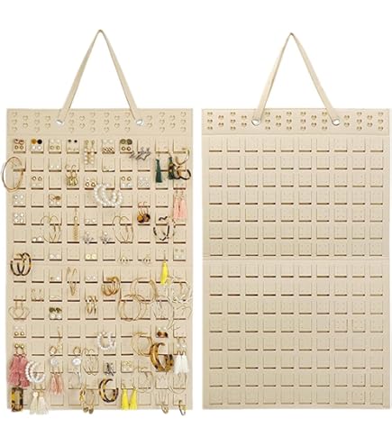 Rangement Mural Pour Bijoux En Feutre - Support à Boucles D'oreilles Amovible - 30x160 Cm, Jusqu'à 400 Paires