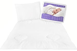 Baby Comfort Duvet and Pillow Set 120x90 cm for Baby Cot Bed White