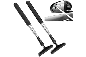 AIMEKE 2 Stück Professioneller Fensterabzieher Auto, Einziehbarer Seitenspiegel Wischer, Mini Spiegelabzieher Scheibenabzieher für Auto Rückspiegel, Ausdehnungslänge beträgt bis zu 102cm