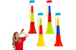 pclapora 4 stycken Vuvuzela plast mycket bullriga stadion trumpet | Fotbollsfanfare och supporterhorn för att liva upp sportevenemang turneringar och fans