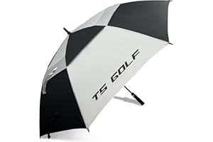 TS GOLF Paraguas de golf resistente al viento 62 pulgadas protección UV ligero carro de golf paraguas doble toldo apertura automática lluvia
