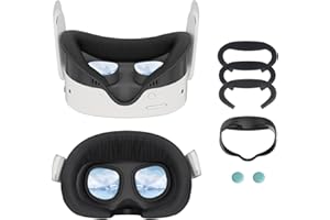 HANPUSEN 3PCS Face Cover Pad for Oculus Quest 3s - Widen Facial Interface, Cool Ice Silk Face Pad, PU Leather Face Cushion, Mesh Cloth Face Foam Pad Replacement, VR Accessories Set for Meta Quest 3s