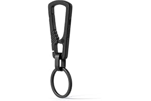 ‎KEYUNITY KeyUnity KM04 Titan Karabiner Schlüsselanhänger Clip, Schnellverschluss mit Schlüsselring, EDC Abnehmbare Karabinerhaken für Autoschlüssel, Rucksack, Camping, Reisen (Sandgestrahlt)