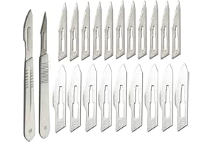 CLABMROEC 10 lame chirurgiche sterili di taglia 11+10 lame chirurgiche sterili di taglia 23 - Acciaio al carbonio - sterilizzato- mballato singolarmente