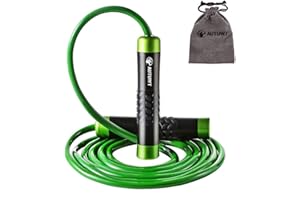 AUTUWT Weighted Skipping Rope 1LB,Heavy Jump Rope Adjustable Length Bearing Tangle-Free Skipping Ropes For Adult Fitness,CrossFit, Boxing, MMA, Fitness Workout, Cardio Exercise