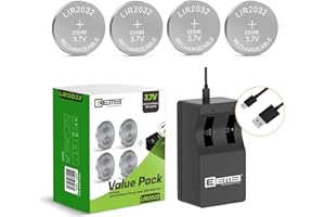 EEMB LIR2032 de Batterie Rechargeable avec 4 Piles Bouton Lithium-ION 4 pièces 3,7 V 45 mAh Montre Porte-clés à Distance