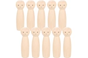 MAGICLULU Wooden Peg Dolls 10pcs Wooden Peg Dolls Bodies Wooden Figures Decorative Peg Doll People for DIY Painting Craft Art Projects Wooden Peg People