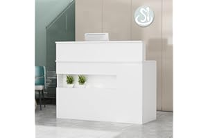 ‎PREMTURE PREMTURE Empfangstheke mit Schubladen, Rezeption in weiß, Empfangstresen, Bürotheke, für Firmenhallen, Hotelrezeptionen, Bekleidungsgeschäften, Konditoreien, Obstgeschäften 50 T x 120 B x100 H cm