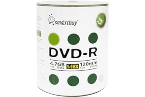 SMARTBUY Smart Buy 100 Pack DVD-R 4.7gb 16x Logo Blank Data Video Movie Recordable Disc, 100 Disc 100pk