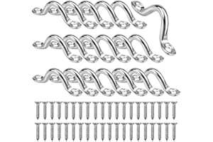AISHOW 20 Pièces Boucles de Pont pour Kayaks Plaque Oeillet 5mm Pontet INOX Marine en Acier Inoxydable 304 Forme à Bosse Boucle Fixe avec 40 Pièces Vis pour Kayak Canoe Rigging