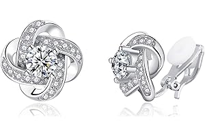 QUKE Zirkonia Kristall Geometrie Kreuz Ohrclips Nicht Durchbohrt Elegante Ohrstecker Schmuck Für Frauen Mädchen