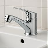 Sardıcı Sabit Banyo Lavabo Bataryası, G&uuml;m&uuml;ş, Ayarlanabilir &Ccedil;ıkış Ucu