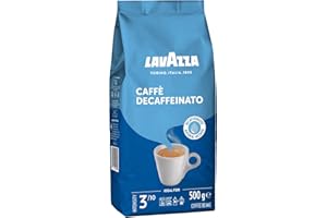 Lavazza, Caffè Decaffeinato, Entkoffeinierte Arabica und Robusta Kaffeebohnen, Kaffee mit Mandel- und Honigaroma, Intensität 