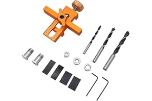 Zilimontt Cabinet Door Installation Jig, 2-in-1 Mounting Tool with Adjustable Positioner, Aluminium Alloy Versatile Cabinet Door Positioning Tool for Most Cabinet Doors(B)