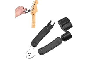 BNXF 1 Pcs Guitar String Winder Cutter and Bridge Pin Puller,3-in-1 Multifunctional Guitar String Cutter,Guitar Bridge Pin Puller Instrument Repairing Guitar For Instrument Repairing Guitar (Black)