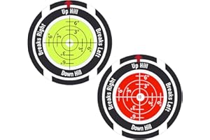 Miiqxx 2 Pcs Golf Ball Markers,Golf Markers,Golf Green Reader,Golf Markers for Putting Green with High Precision Reading Aid,Golf Ball Marker with Hat Clip(Red,Green)