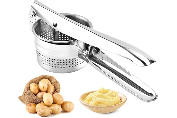 NEWLINE NY Stainless Steel Potato Presser Masher Ricer, Commercial Grade Tool to Press Mash Fruit or Food