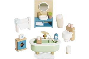 Le Toy Van - Wooden Daisylane Bathroom Dolls House Accessories Play Set For Dolls Houses, Dolls House Furniture Sets - Suitable For Ages 3+