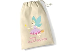 beyondsome Childrens Personalised Tooth Fairy Bag Magical Keepsake Memories Bag Gift, Natural/Blonde Fairy