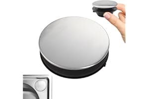 SNUGZEST Sink Tap Hole Cover,Stainless Steel Sink Tap Hole Cover Kitchen Faucet Hole Cover,Kitchen Faucet Tap Hole Stopper,Cover Sink Hole Cover for Bathroom Kitchen(COLOR:Silver+Black)