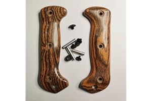Aibote 1 Pair Natural Bocote Wooden Handle Scale Handles Patch DIY Tool Replacement Handles Fits Ka-Bar Becker BK2 Companion BK9 with 3 Sets of Screws
